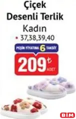 ÇİÇEK DESENLİ TERLİK KADIN fiyat ve kampanya bilgisi